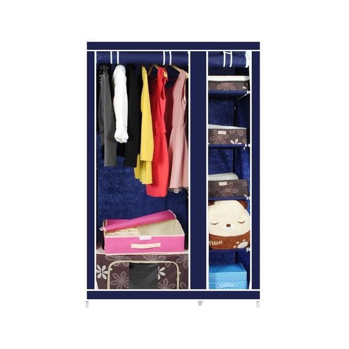 Double Column Foldable Wardrobe Cheap Folding Clothes Closet  thumbnail 3