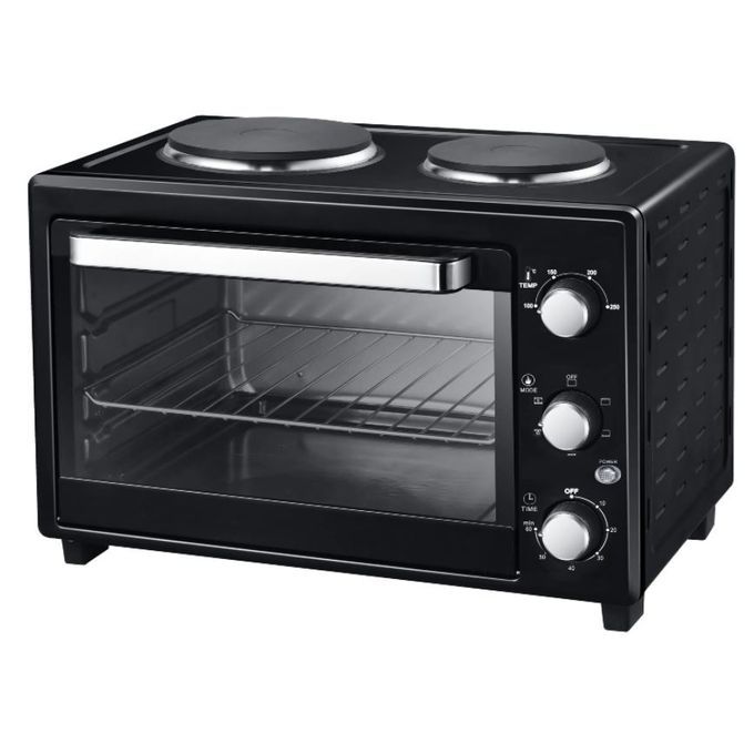 Smartec 38 Litres Oven With Two Hot Plates - Black