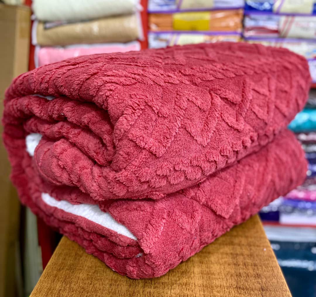 Premium Coral Fleece Blanket – Cherry Red Collection