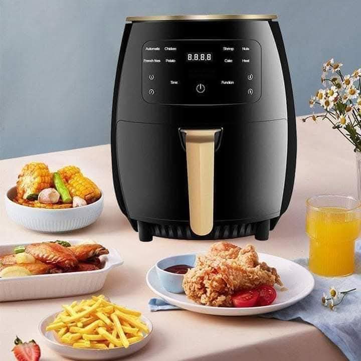 Digital Air Fryer – 6.5L XL Capacity with Touchscreen Display, Black & Gold