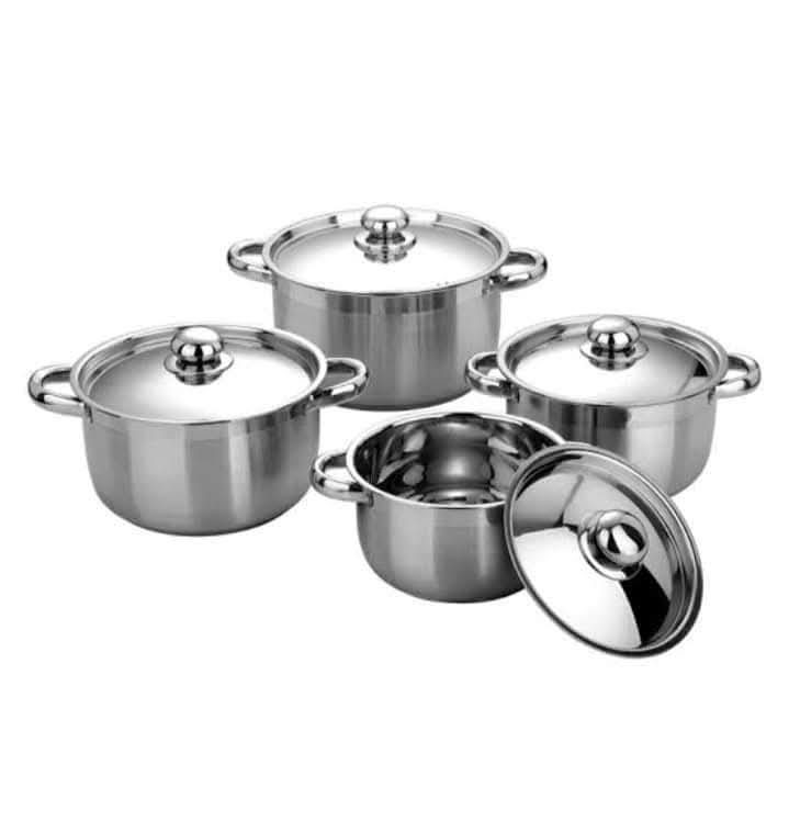  8‑Piece Premium Stainless‑Steel Cookware Set – Mirror‑Polished Pots & Lids thumbnail 2