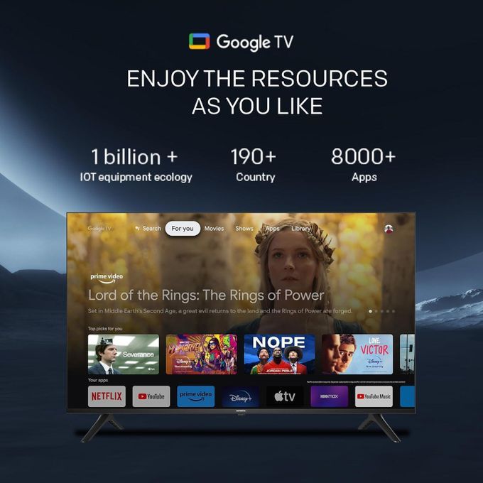 Skyworth 55 inch Smart TV, 720P Roku Google TV with Chromecast Built-in, Android LED TV  thumbnail 3