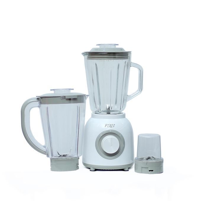 Pixel 1.6 Liters Glass Jar Juice Blender With 2 Jars & Grinder (3 In1) - 1 Yr Wrnty