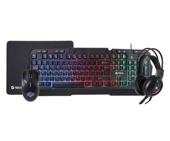 KIT GAMER 4 EN 1, TEROS TE-4060N, TECLADO/MOUSE/HEADSET/PADMOUSE