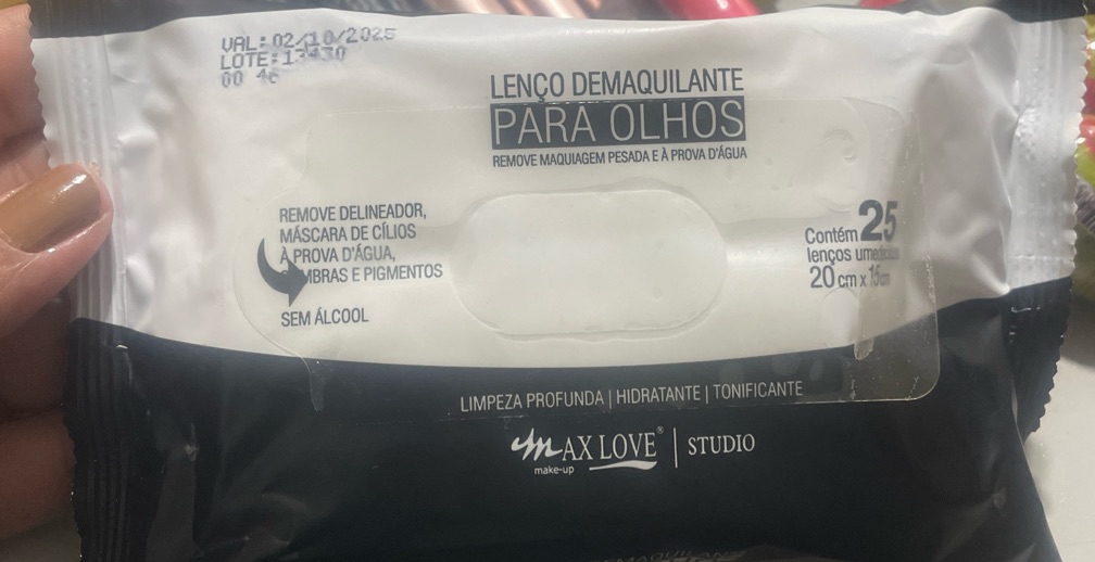 Lenço demaquilante para olhos Max love