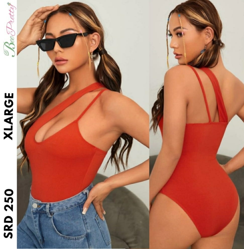 One Shoulder Cutout Bodysuit - XLARGE