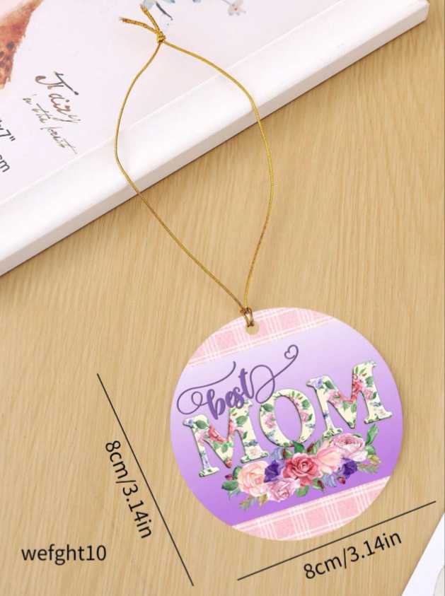 Best MoM Rose Wreath Round Acrylic Pendant