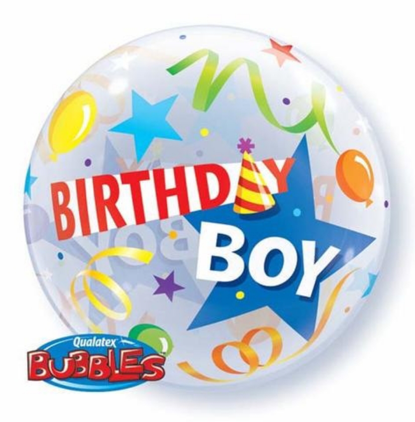 22" Qualatex Bubble Birthday Boy