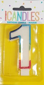 #1 Rainbow Birthday Candle