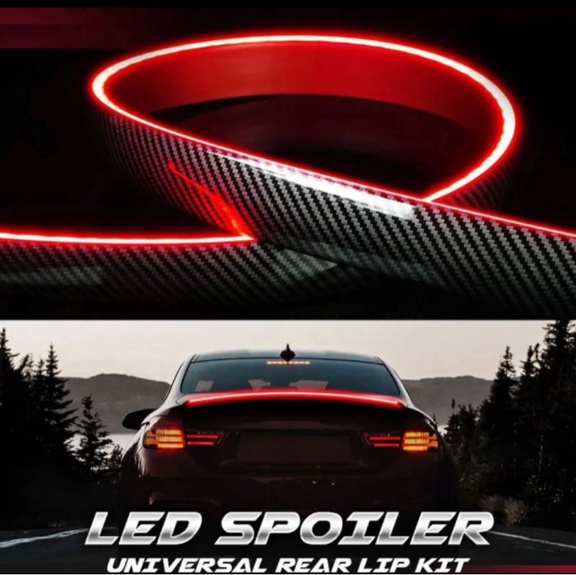 Rear Carbon fiber LED rear spoiler lip kit