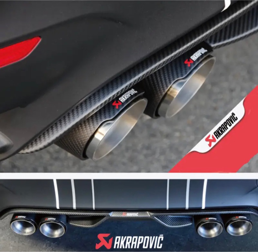 Double carbon fiber exhaust tailpipe 