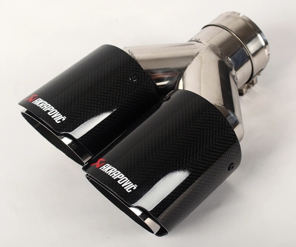 Double carbon fiber exhaust tailpipe 