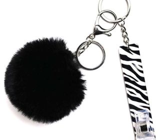 Puff keychain with card holder