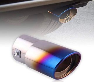 Blue burnt chrome exhaust tip