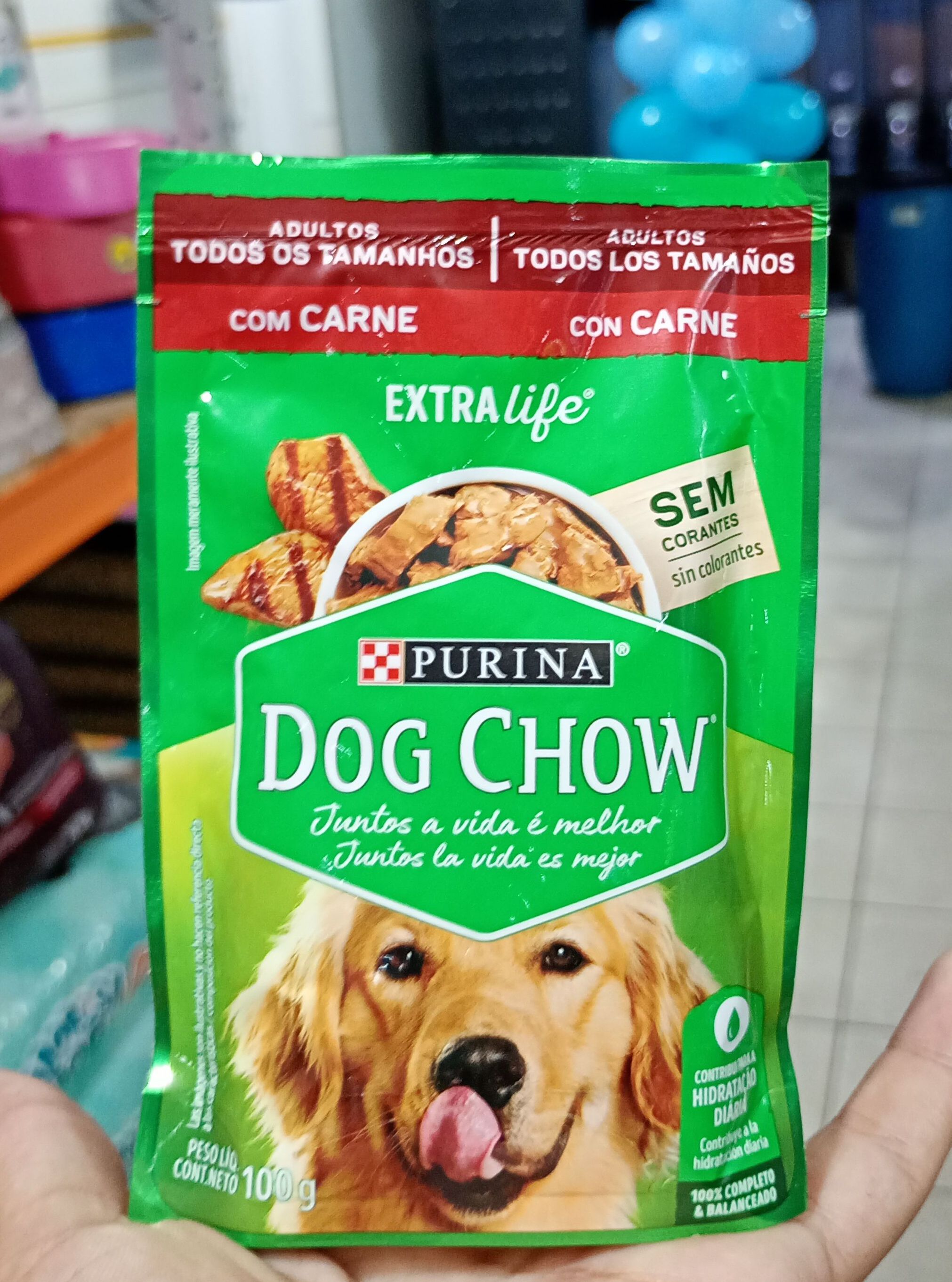 Ração úmida dog Chow adultos todos os tamanhos carne 100g