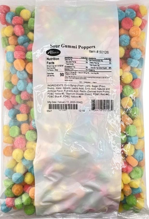 Albanese Sour Popper Gummies 5lbs 