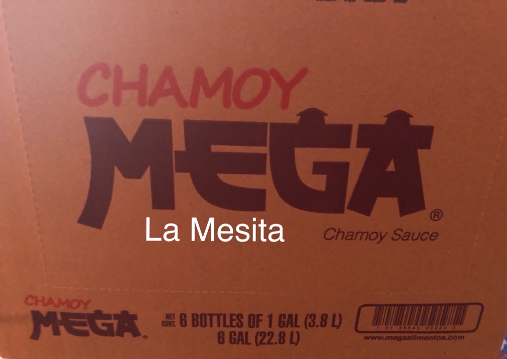 Caja Chamoy Mega galon con 6 galones