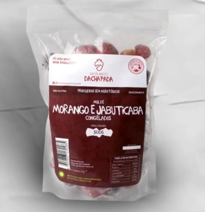 Mix de morango e jabuticaba congelado- Morango da Chapada