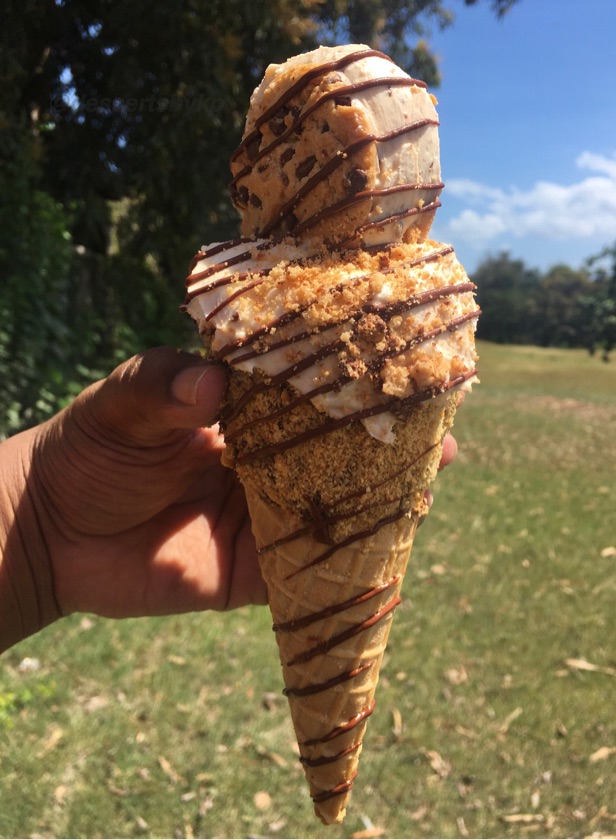 Chip Ahoy Stuffed Cheesecake Waffle Cone