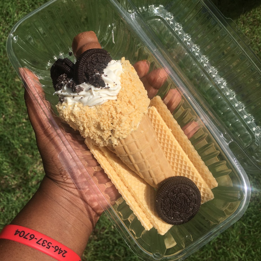 White Chocolate Stuffed Waffle Cone