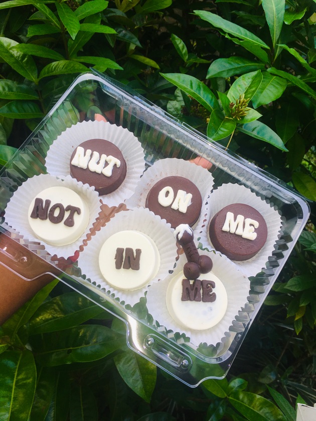 6 Naugh-TEE Chocolate Covered Oreos