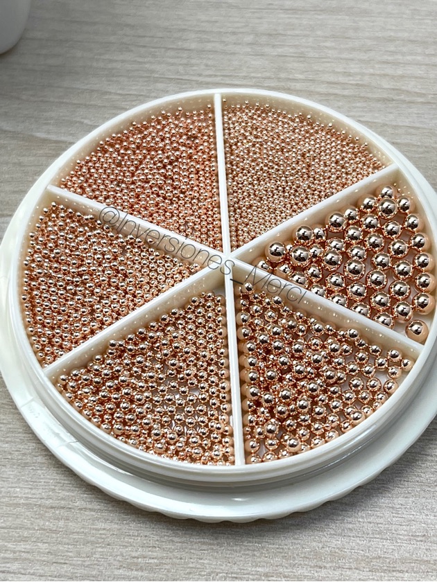 Deco Caviar buliones Rose gold