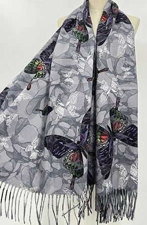 Butterfly Scarf - Gray