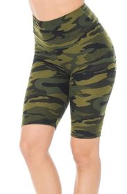 Luscious Biker Shorts Green Camo