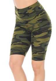 Lean Biker Shorts Green Camo