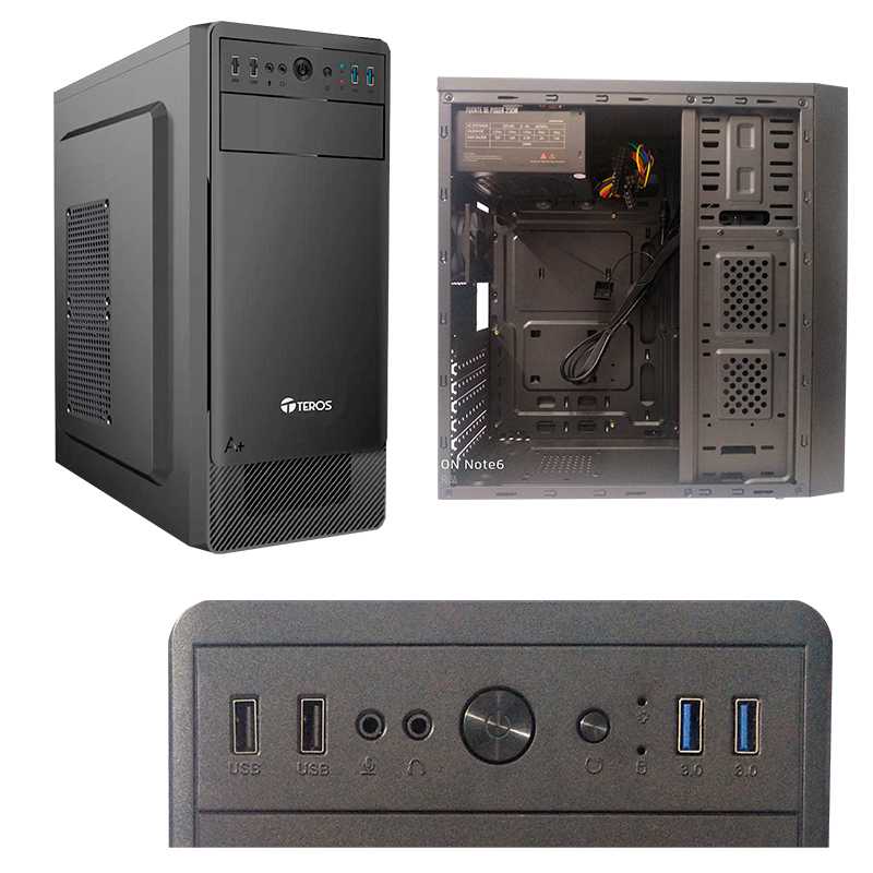 CASE TEROS TE1074N, MID TOWER, ATX, 250W, USB 3.0 / 2.0, AUDIO, NEGRO.