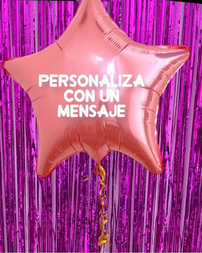 Globo estrella o corazón personalizada con helio