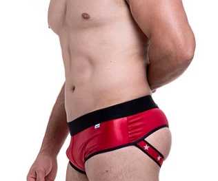 CUECA CIRRE VERMELHO TIRAS NO BUMBUM