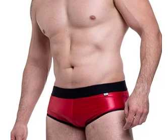 CUECA CIRRE VERMELHO TIRAS NO BUMBUM