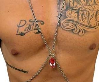 HARNESS CORRENTE / BODY CHAIN HOMEM ARANHA VERMELHO