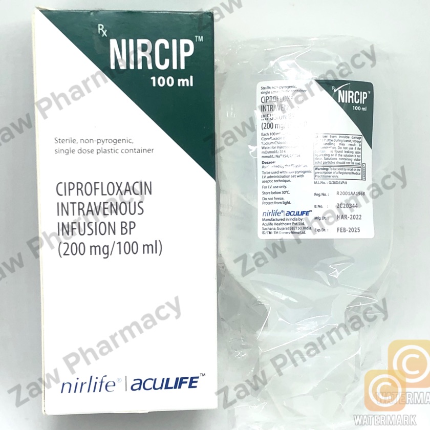 Ciprofloxacin(nircip) infusion (100ml)(exp 2/25)