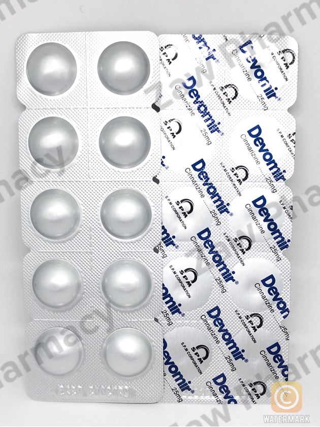 Cinnarizine 25mg(Devomir) (exp 4/27)