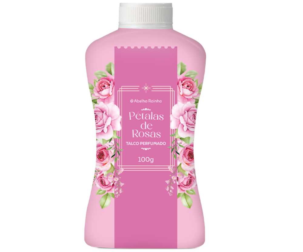 Talco Perfumado Multiuso Pétalas de Rosas 