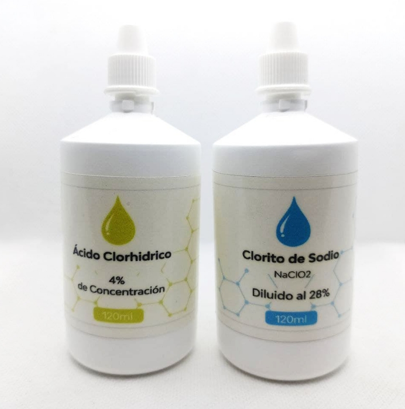 Kit Clorito + Ácido Clorhidrico 120ml HDPE