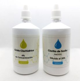 Kit Clorito + Ácido Clorhidrico 120ml HDPE