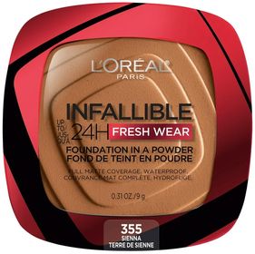 L'Oreal Paris Infallible Up to 24HR Fresh Wear powder Foundation Makeup, 355