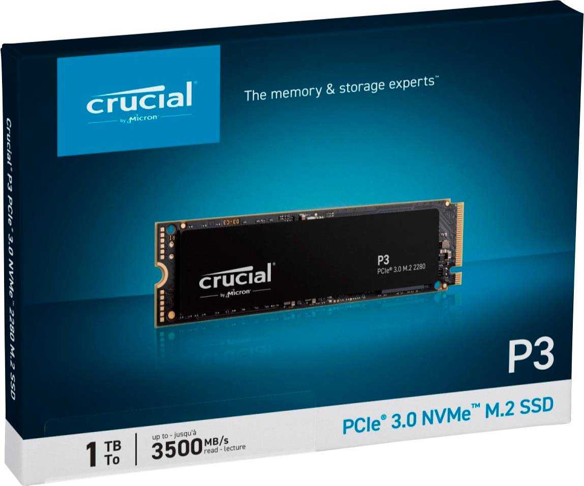 Crucial P3 1TB PCIe Gen3 M.2 SSD