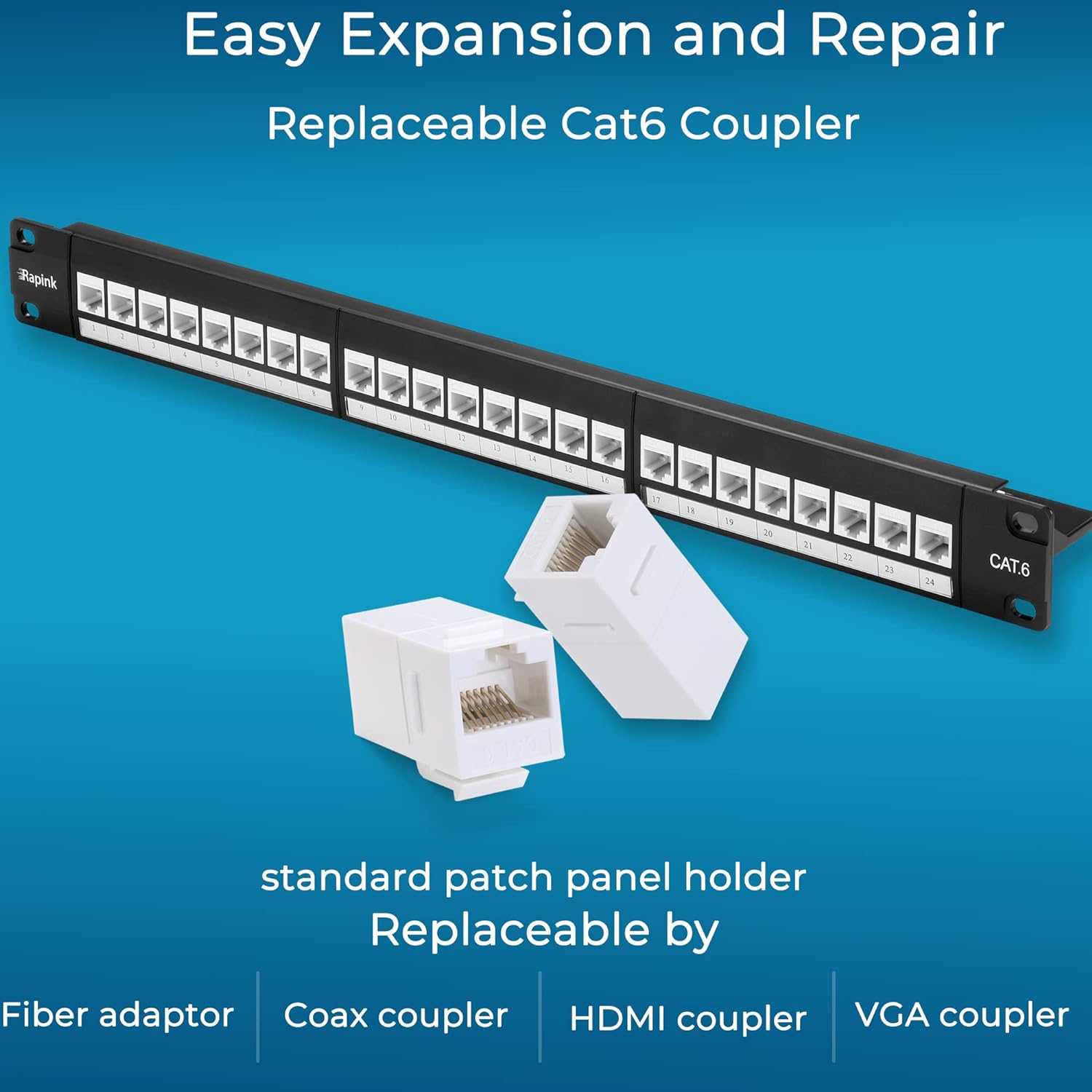 24 Ports UTP Patch Panel CAT 6 