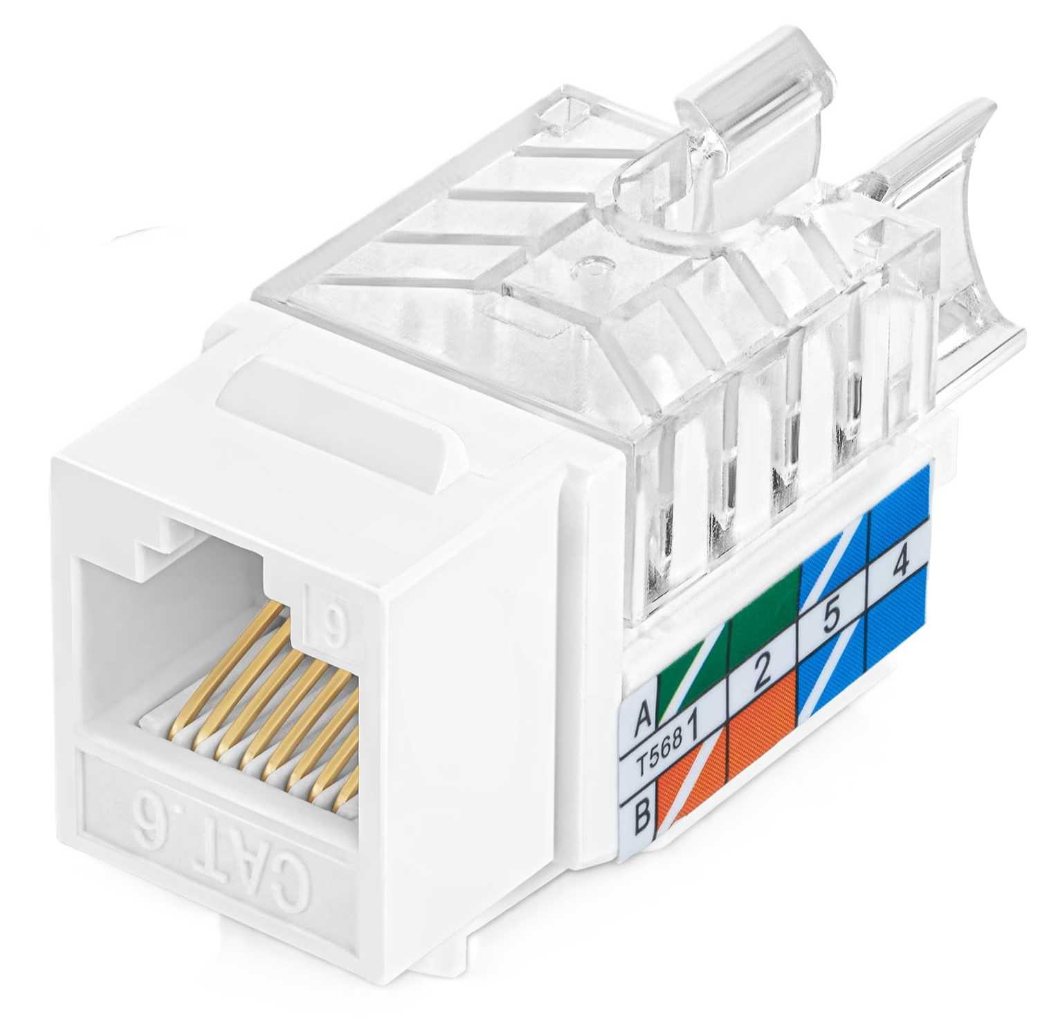 45 Angled CAT6 RJ45 Keystone Jack