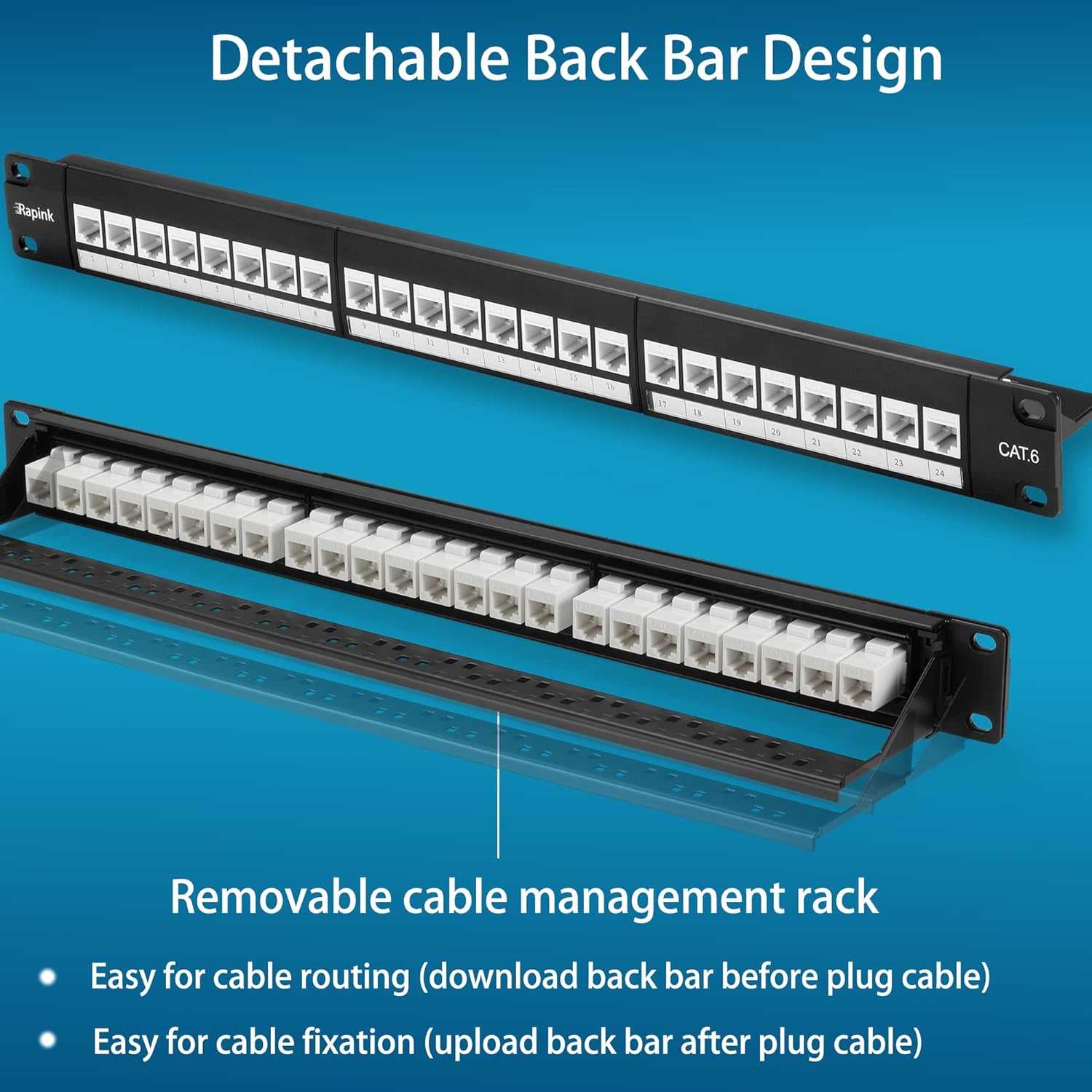 24 Ports UTP Patch Panel CAT 6 