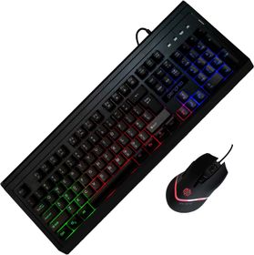 Periphio Wired RGB Backlit Keyboard and Mouse Combo