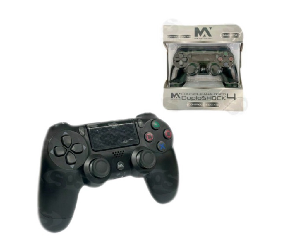 CONTROLE DE PS4 SEM FIO DOUBLESHOK 4 - MARCA: MAXMIDIA REF: MAX-CT3