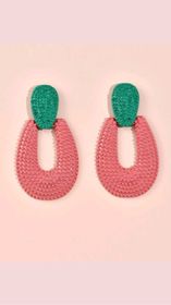 Pink And Green Drop Earring