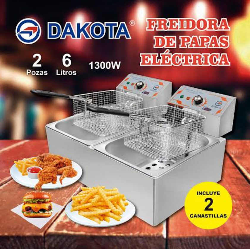 Freidora electrica de 2 tolvas Dakota