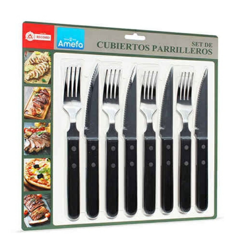 Set de cubiertos parrilleros x 8pzs