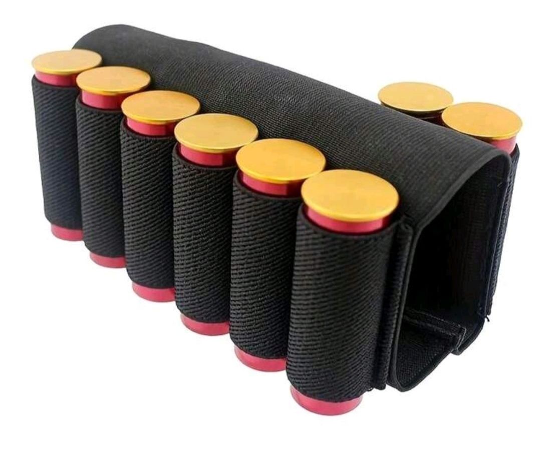 8 Rounds Tactical Hunting Shotgun Shell Stock Nylon Elastic Material For 12ga 20ga Rifle Hunting